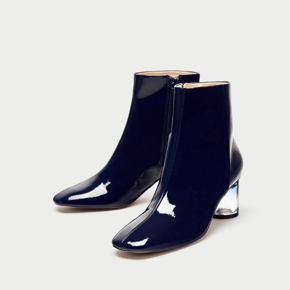 clear heel ankle boot